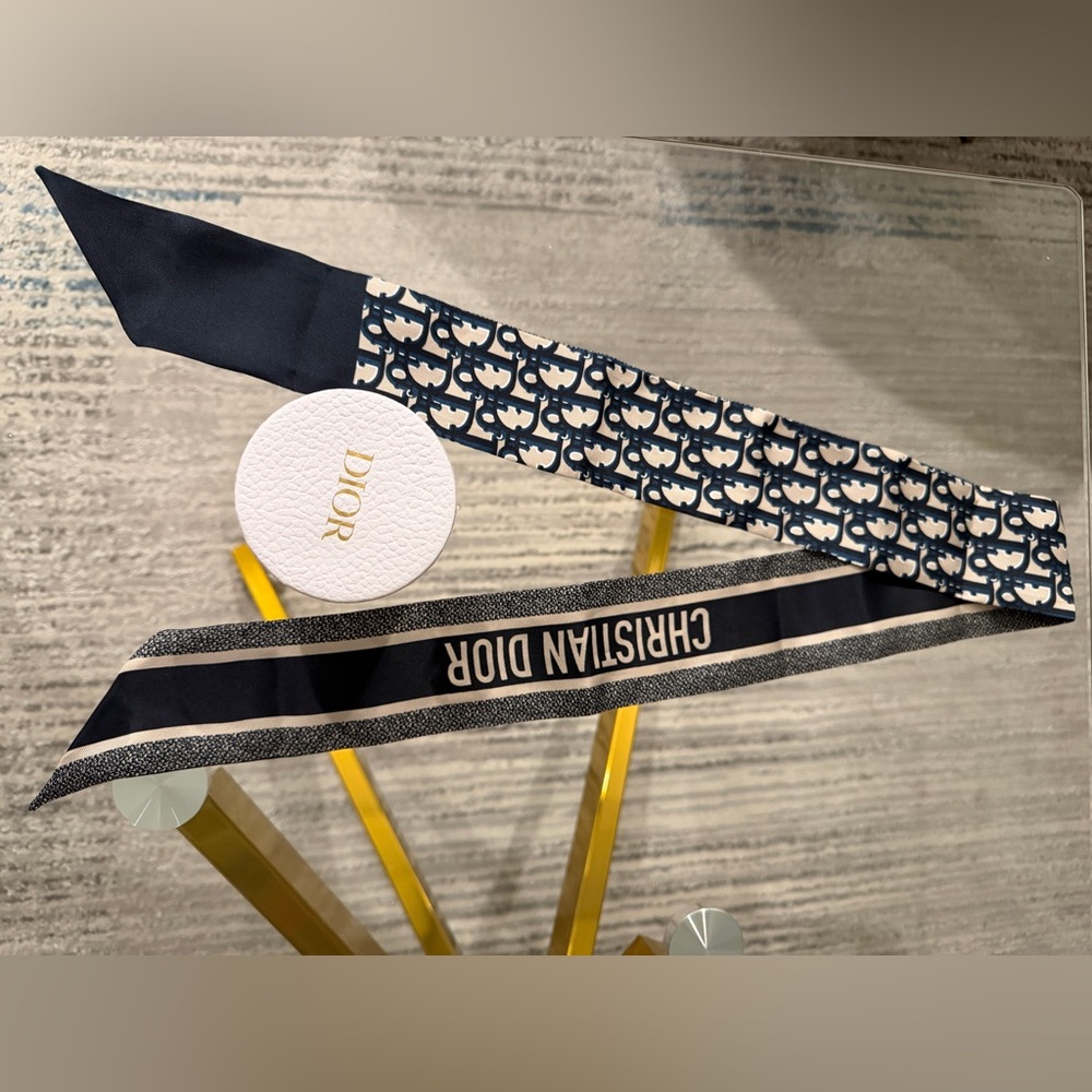 Christian Dior double sided scarf/headband/bag accessory